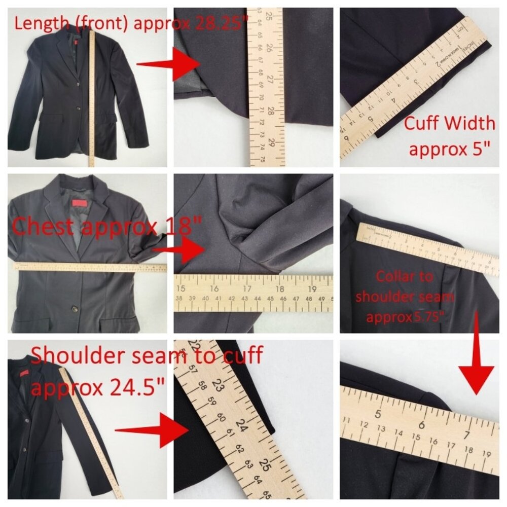Hugo Boss Red Label Men's Sport Coat Size 40 Black Blazer Jacket (See size note) - Picture 8 of 9